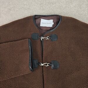 Rebecca Minkoff Shearling Toggle Jacket Chocolate Brown Size‎ L $268 NWT